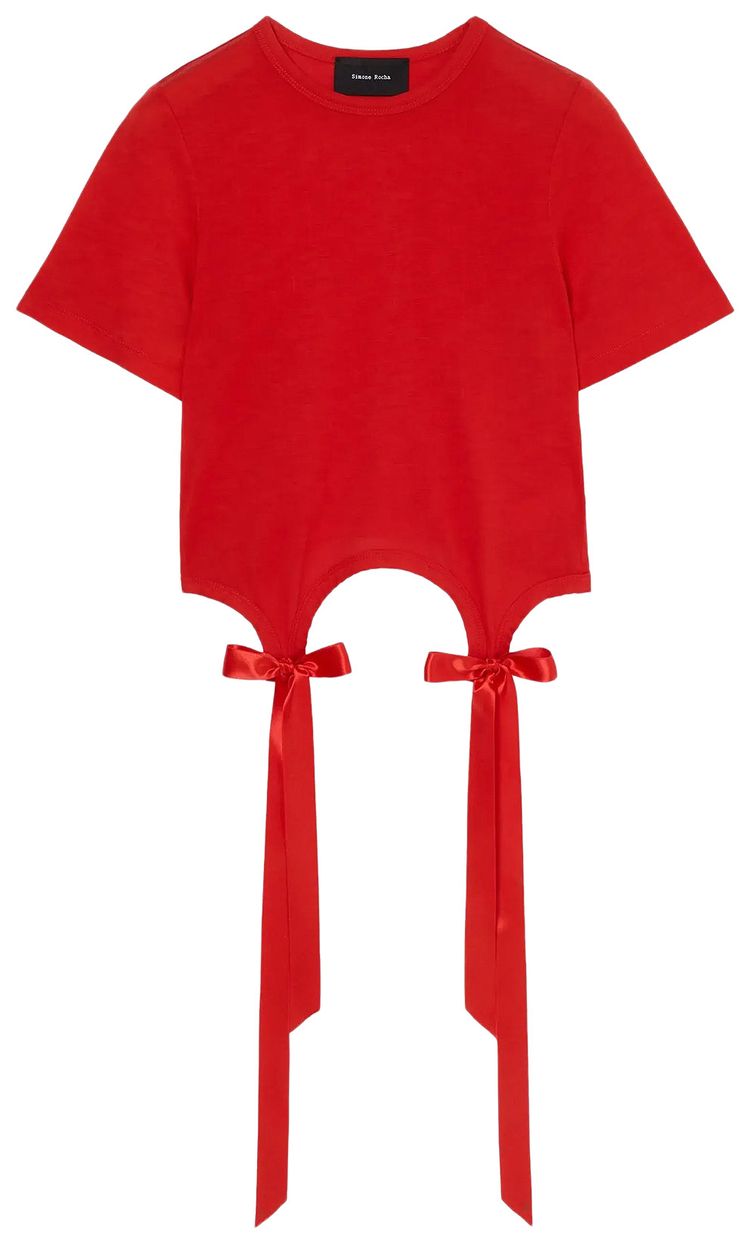 Simone Rocha Bow Tail Easy T Shirt Red