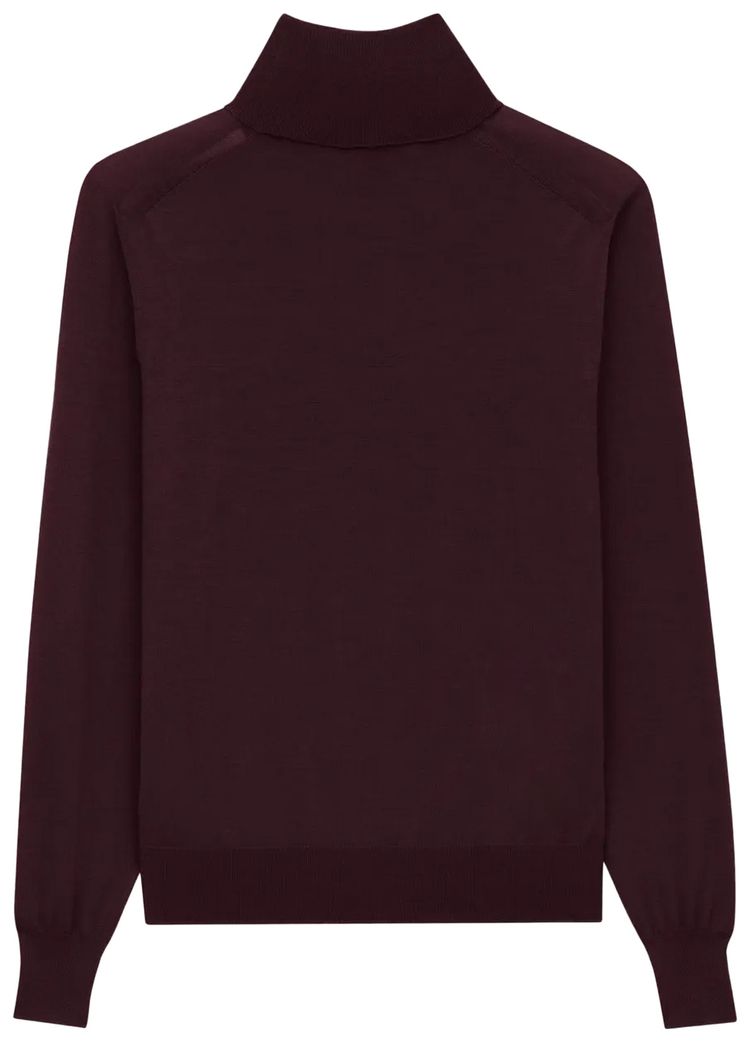 Saint Laurent Roll Neck Sweater Bordeaux