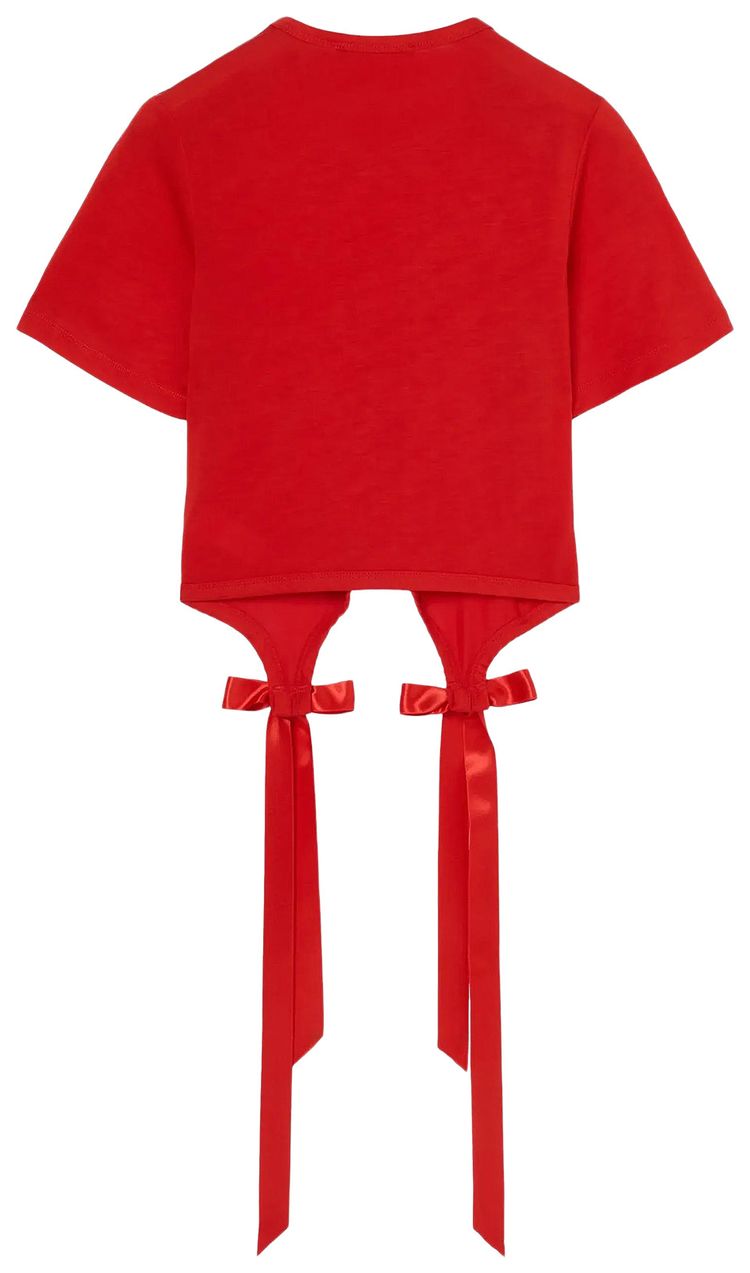 Simone Rocha Bow Tail Easy T Shirt Red