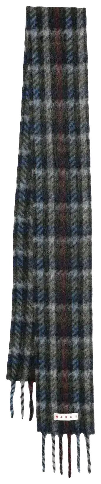 Marni Double Check Scarf Iris Blue