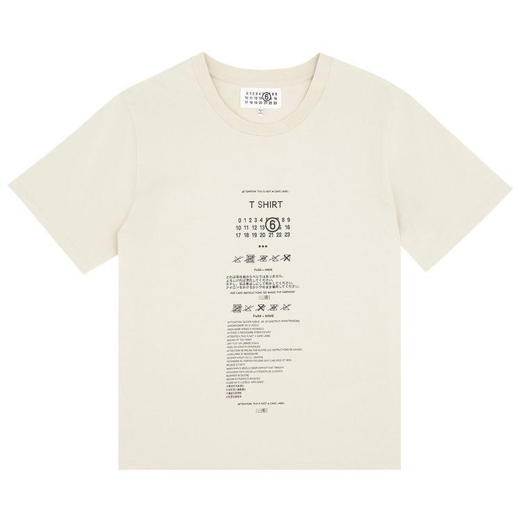 MM6 Maison Margiela Care Label Print Tee Chalk