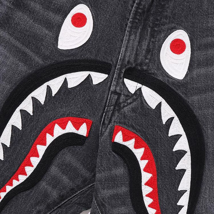 BAPE Shark Loose Fit Denim Pants Black