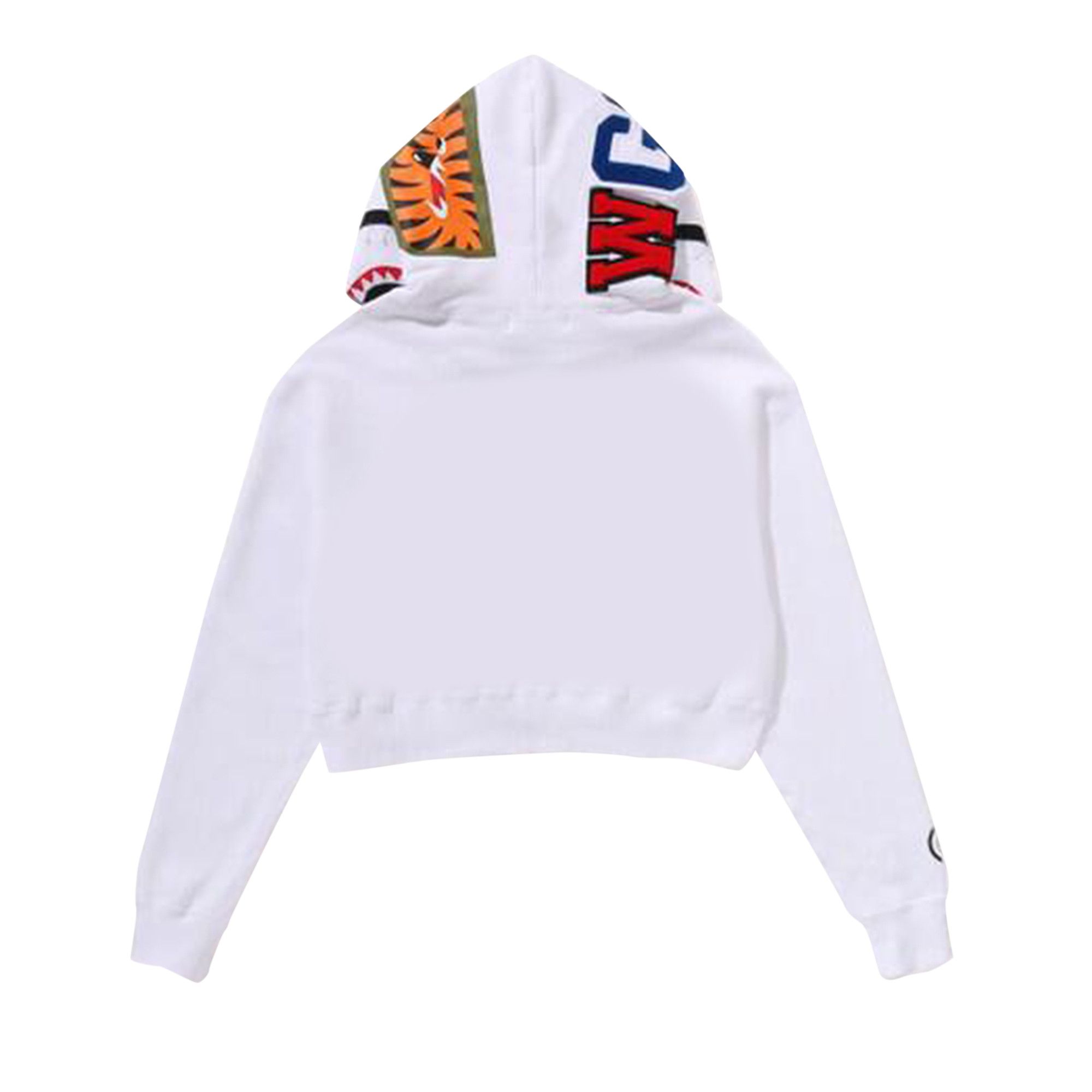 Buy BAPE Shark Cropped Full Zip Hoodie 'White' - 1L80 215 011