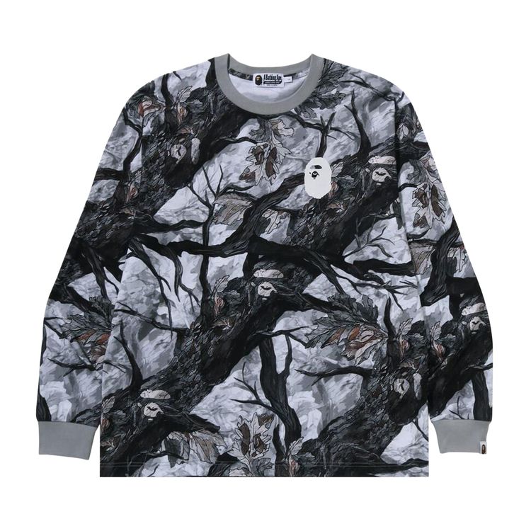 BAPE Tree Edge Camo Relaxed Fit Long Sleeve Tee White