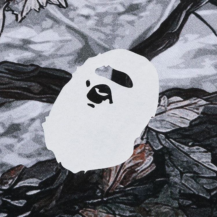 BAPE Tree Edge Camo Relaxed Fit Long Sleeve Tee White