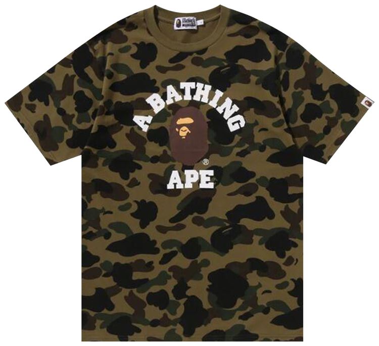 BAPE 1st Camo College Tee Green