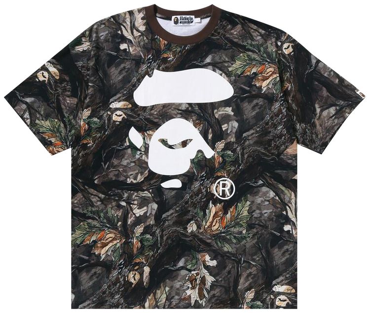 BAPE Tree Edge Camo Ape Face Relaxed Fit Tee Brown
