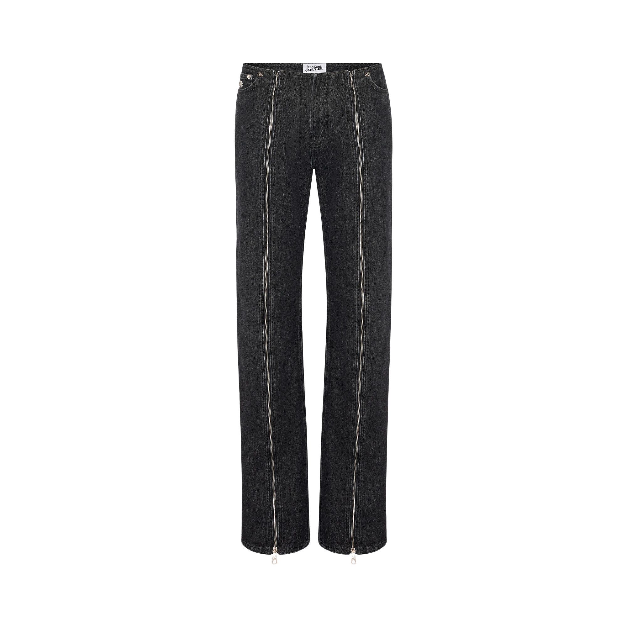 Buy Jean Paul Gaultier Denim Front Zipped Trouser 'Black' - 25 04