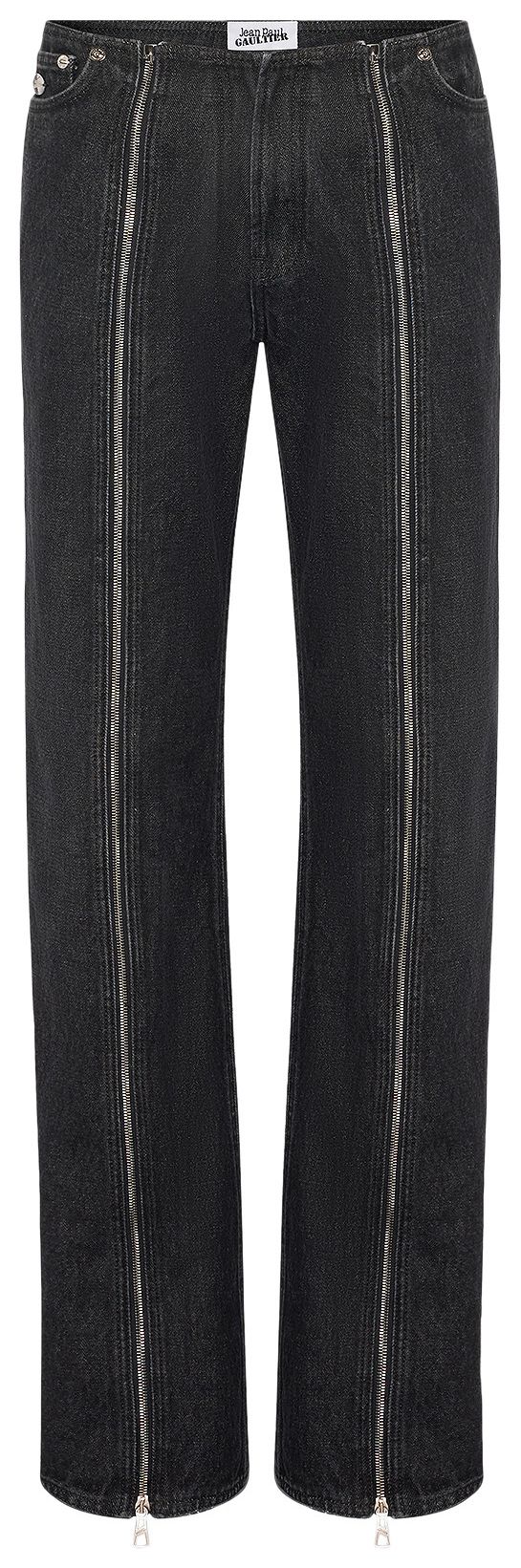 Jean Paul Gaultier Denim Front Zipped Trouser Black