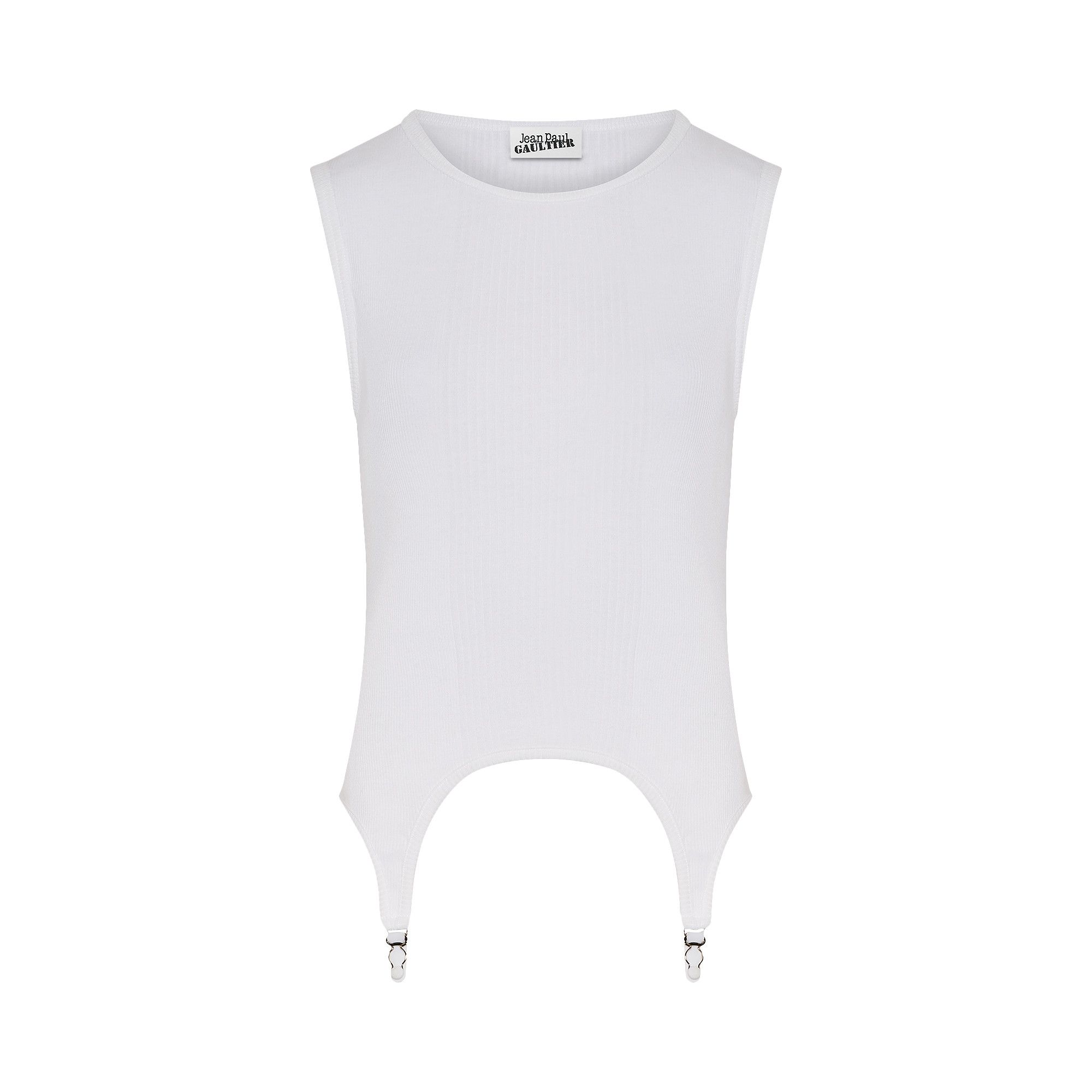 Buy Jean Paul Gaultier Ribbed Tank Top With Lingerie Garter