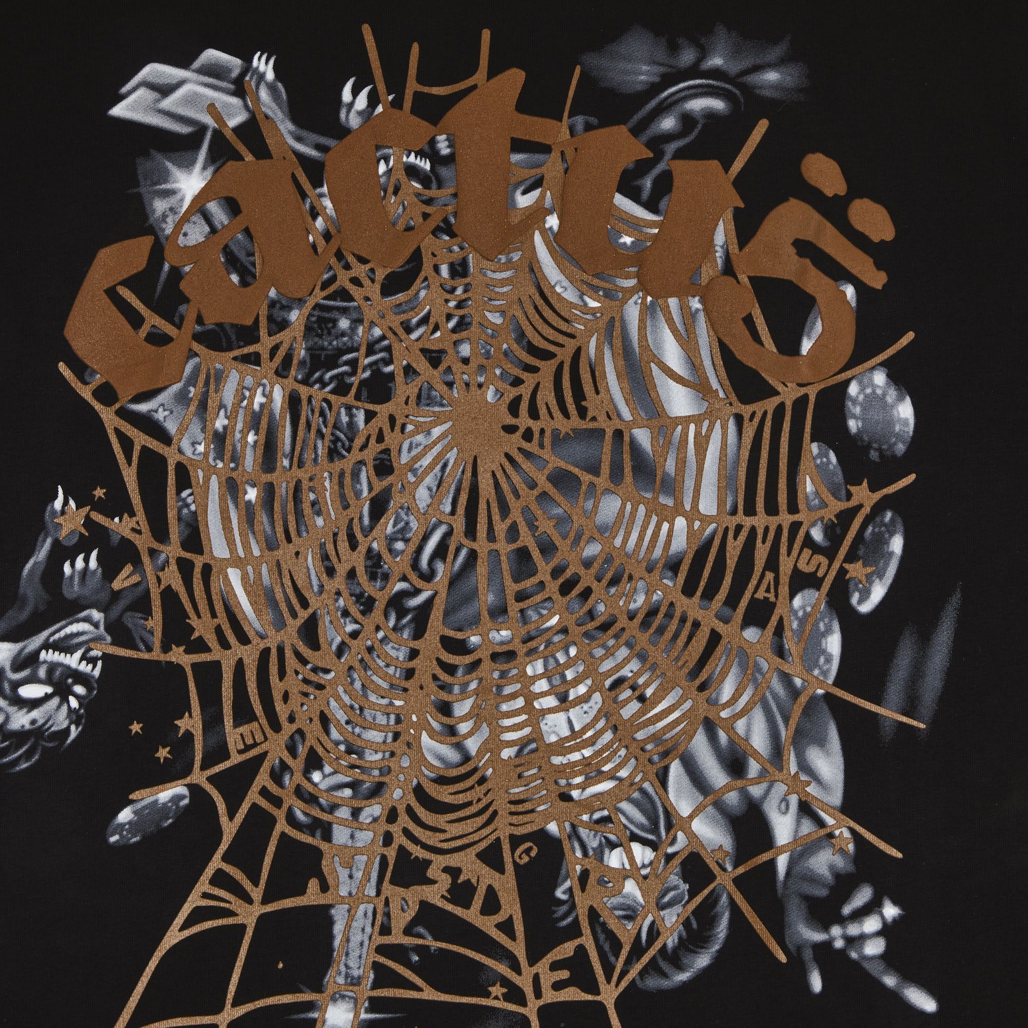 Cactus Jack × Sp5der Airbrush Tシャツ Black○関送無料○ Sp5der x Travis Scott Cactus Jack Airbrush T-shirt Black