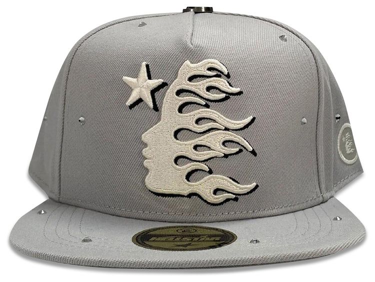 Hellstar OG Logo Rhinestones 59Fifty Fitted Hat Grey
