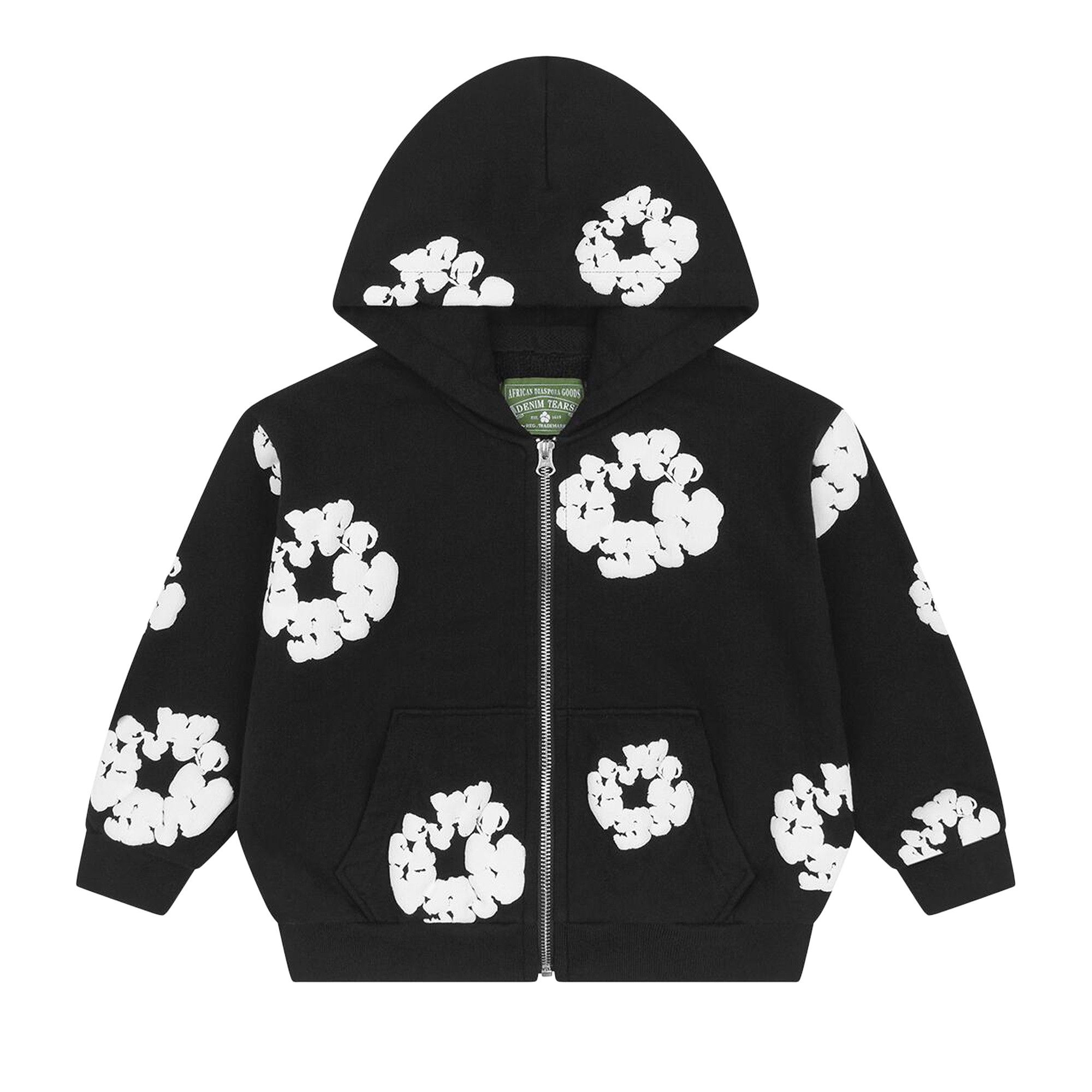 Buy Denim Tears Wreath Zip Hoodie 'Black' - SS25KID580 | GOAT