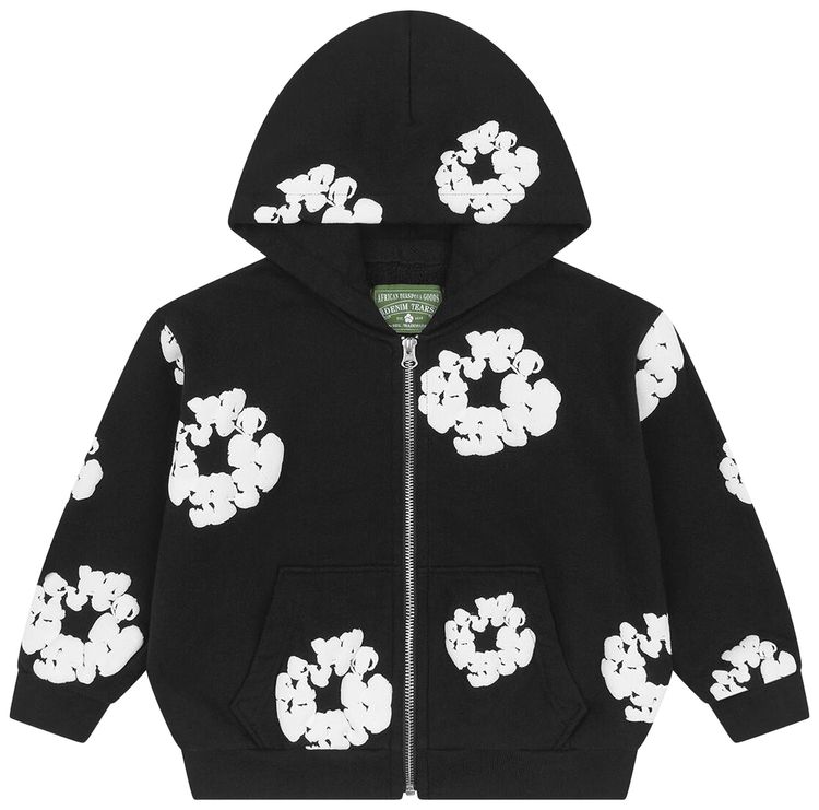 Denim Tears Wreath Zip Hoodie Black