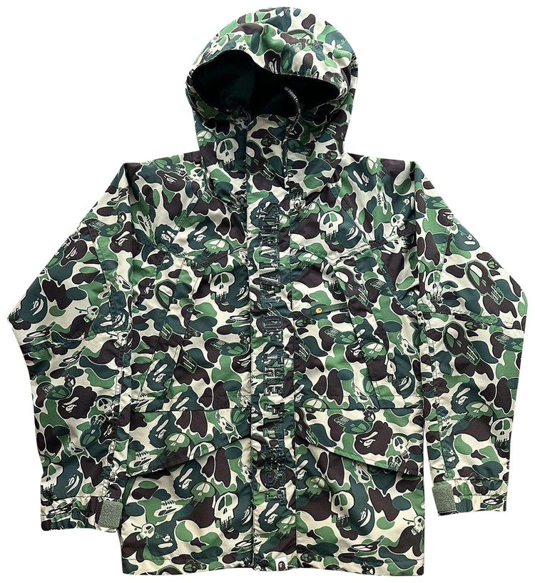 BAPE x Stussy Skull Camo Snowboard Jacket Green