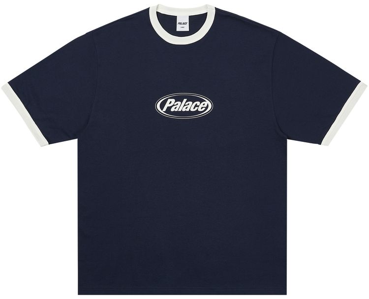 Palace Elipse Ringer T Shirt Navy