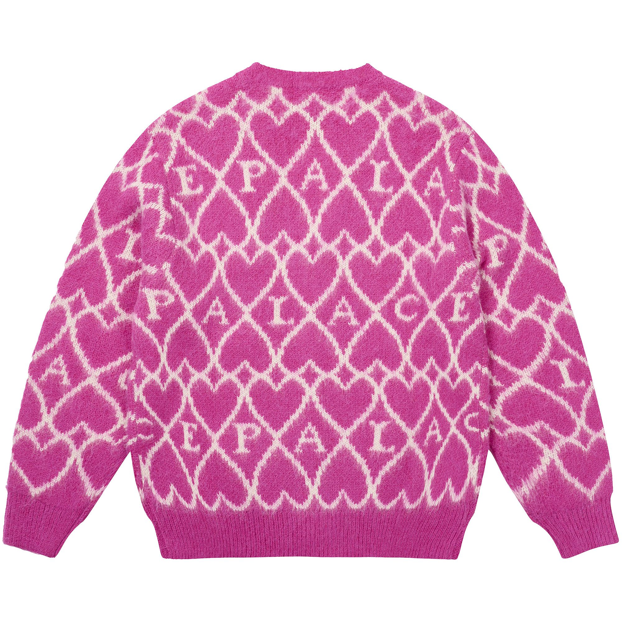 Buy Palace Hairy Heart Knit 'Pink' - P29KW004 | GOAT