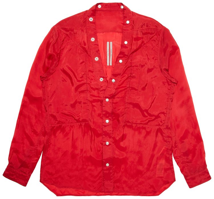 Rick Owens Larry Fog Pocket Shirt Cardinal Red