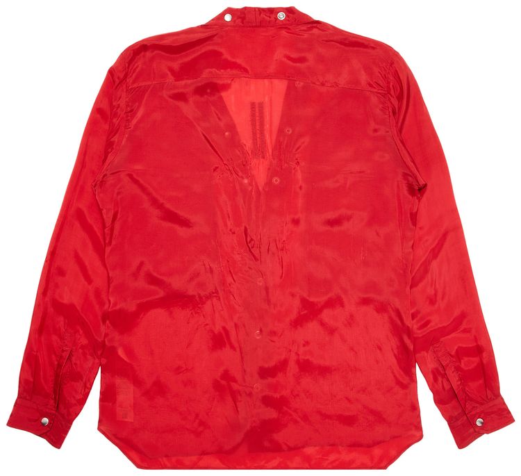 Rick Owens Larry Fog Pocket Shirt Cardinal Red