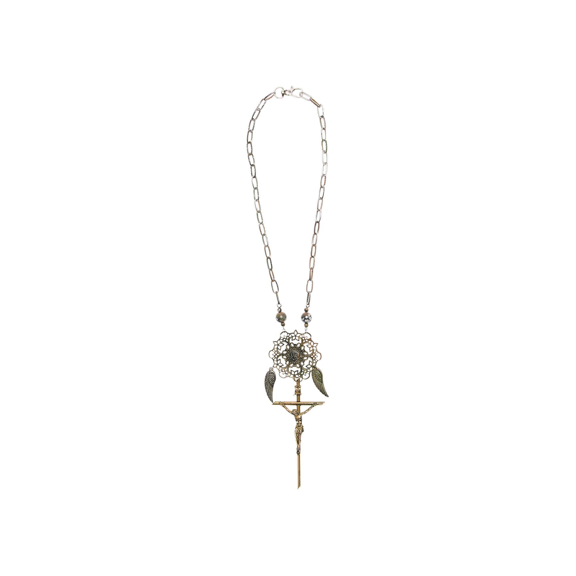 Buy Jean Paul Gaultier 90s Sample Cross Necklace 'Gold' - 03232