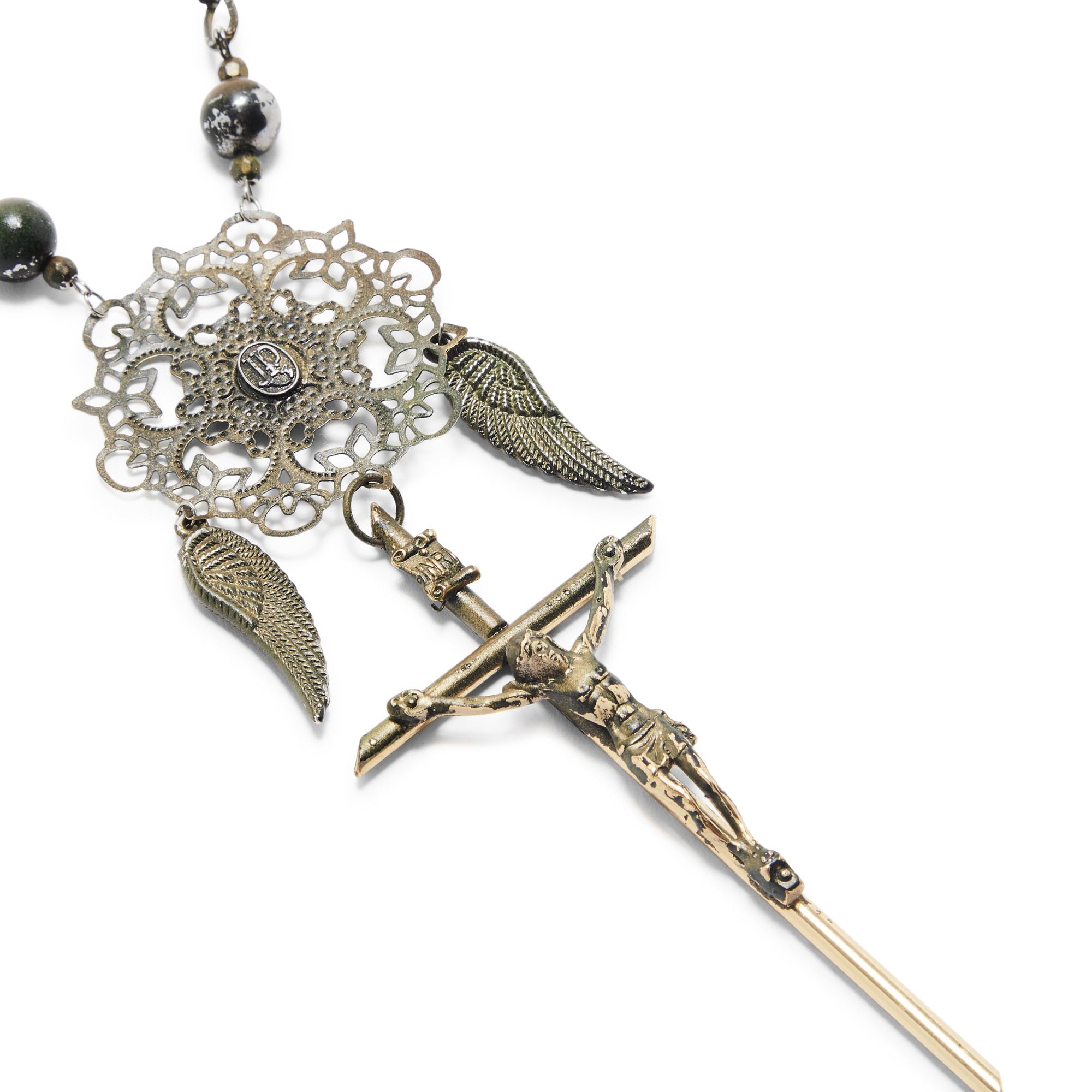 Buy Jean Paul Gaultier 90s Sample Cross Necklace 'Gold' - 03232