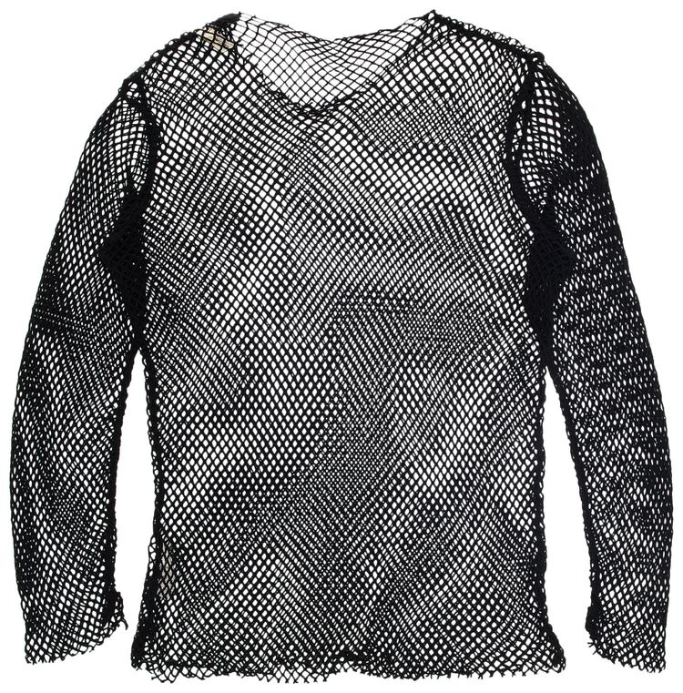 Comme des Garcons Wool Fishnet Top Black