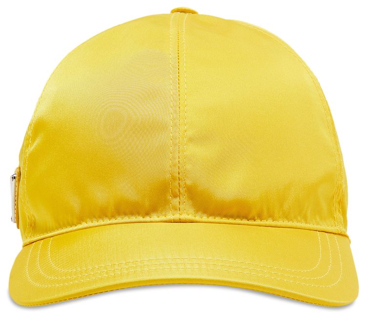 Prada Triangle Logo Nylon Baseball Hat Yellow