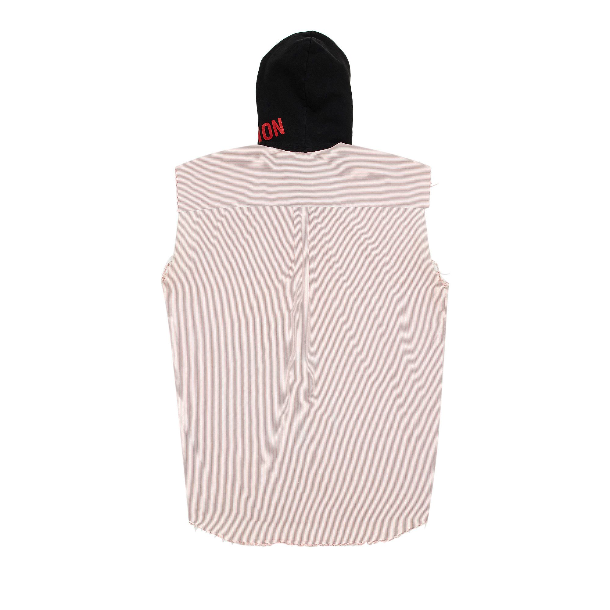 Buy Raf Simons Plaid Sleeveless Hooded Shirt 'Red/White/Black