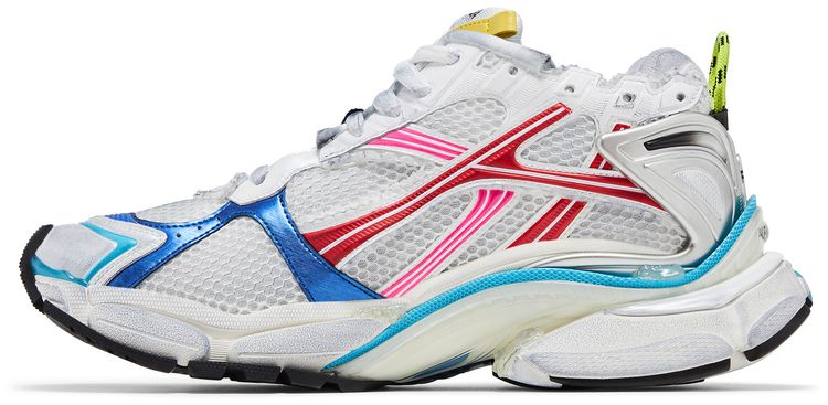 Balenciaga Runner Sneaker Worn Out   White Multi Color