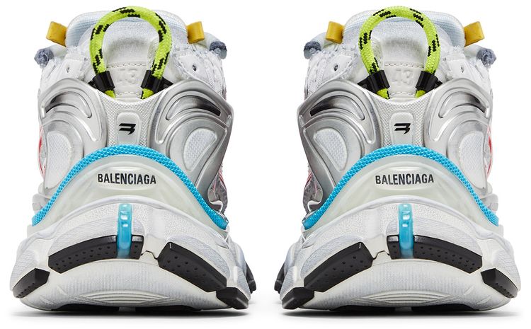 Balenciaga Runner Sneaker Worn Out   White Multi Color