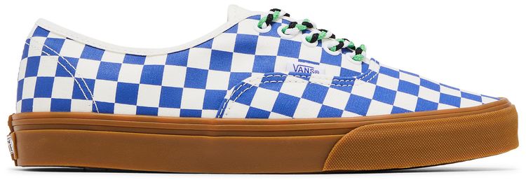 Vans Authentic Checkerboard   Blue Gum Braided Laces