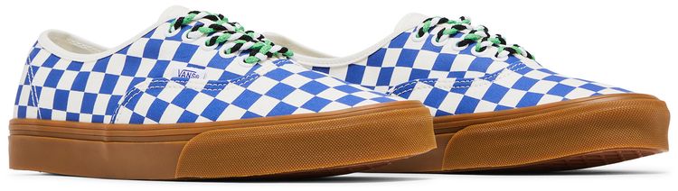 Vans Authentic Checkerboard   Blue Gum Braided Laces