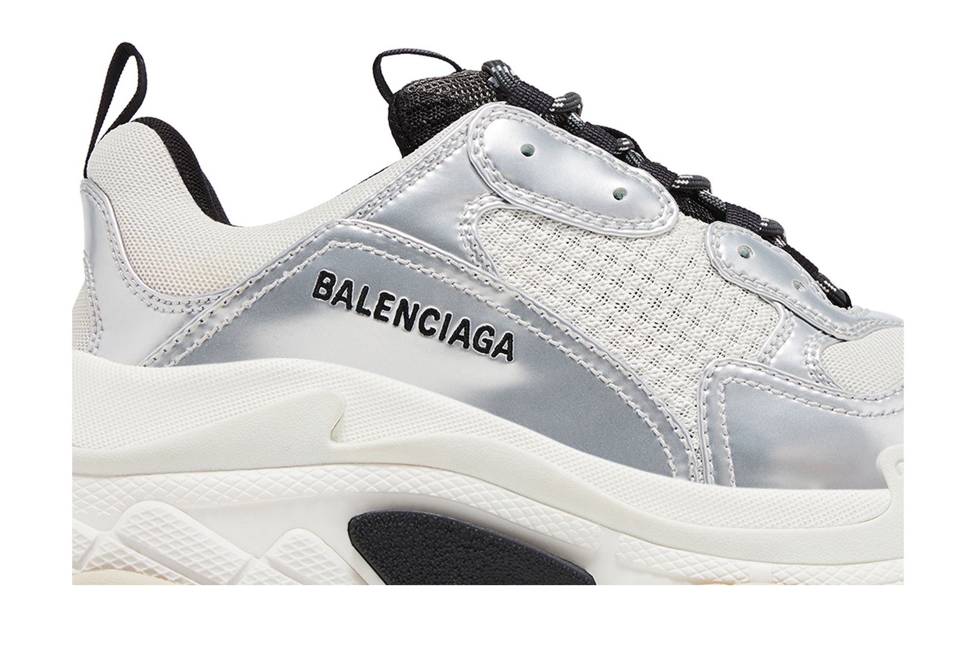Buy Balenciaga Triple S Sneaker 'Black White Silver' - 536737