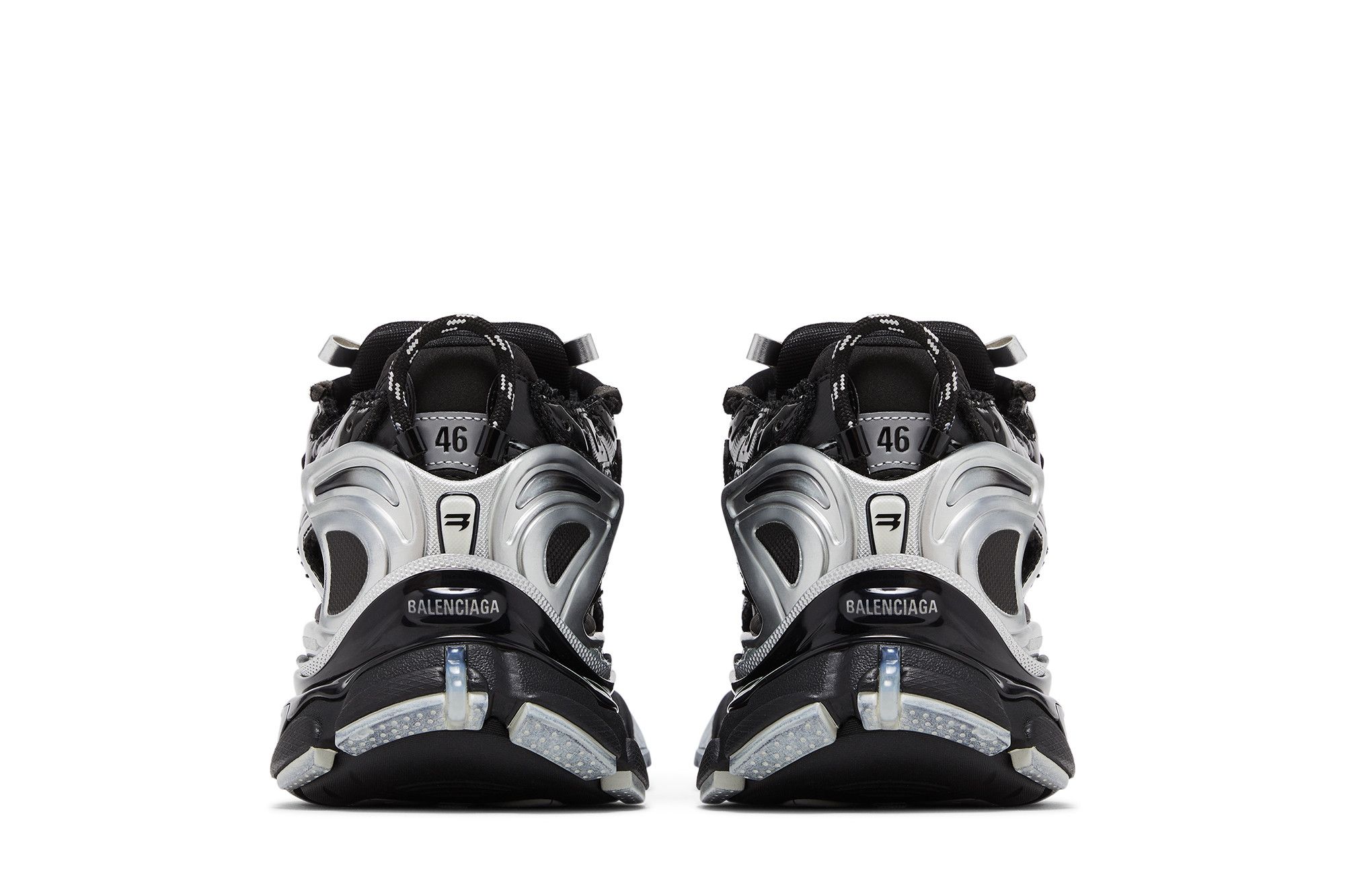 スニーカー BALENCIAGA FW25 Balenciaga Runner (772774 W3RMU 1100) Balenciaga Runner Black Silver Men's - 772774 W3RMU 1100 - US