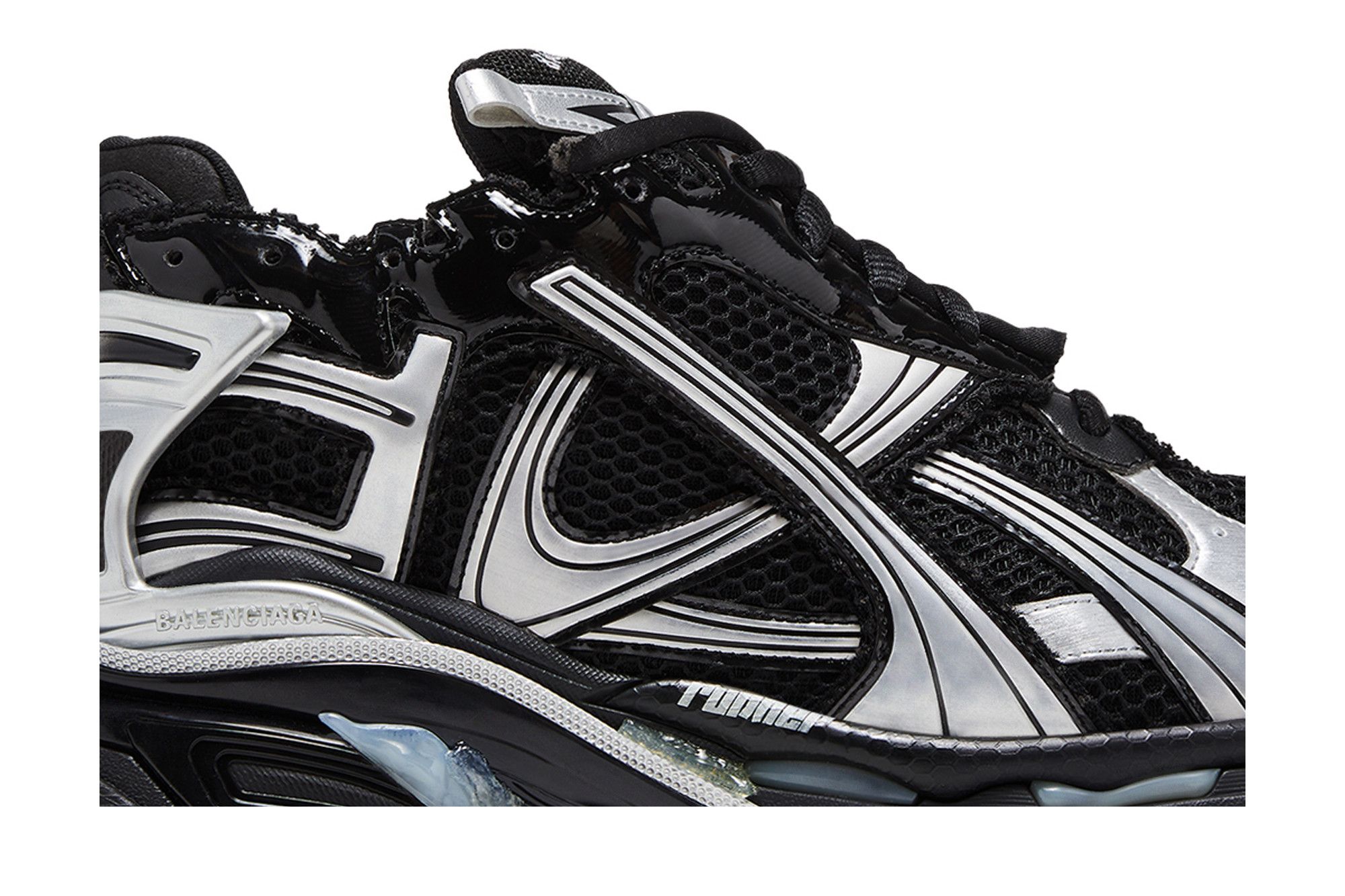 スニーカー BALENCIAGA FW25 Balenciaga Runner (772774 W3RMU 1100) Balenciaga Runner Black Silver Men's - 772774 W3RMU 1100 - US