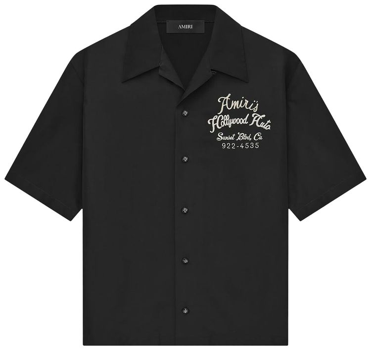 Amiri Hollywood Auto Bowling Shirt Black