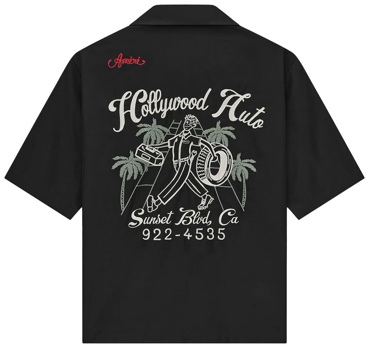 Amiri Hollywood Auto Bowling Shirt Black