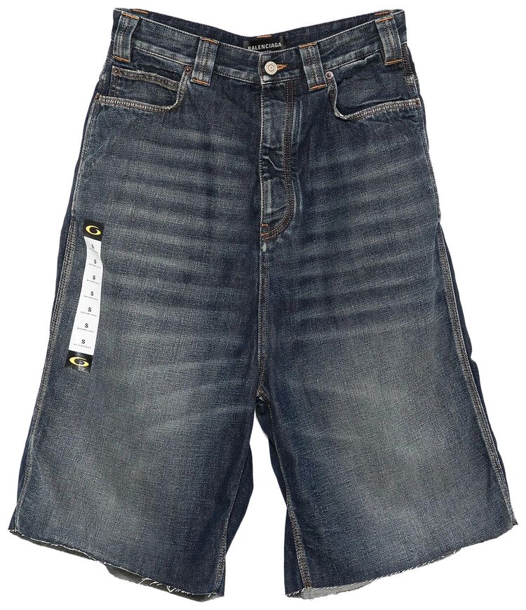 Balenciaga Denim Shorts Dark Blue