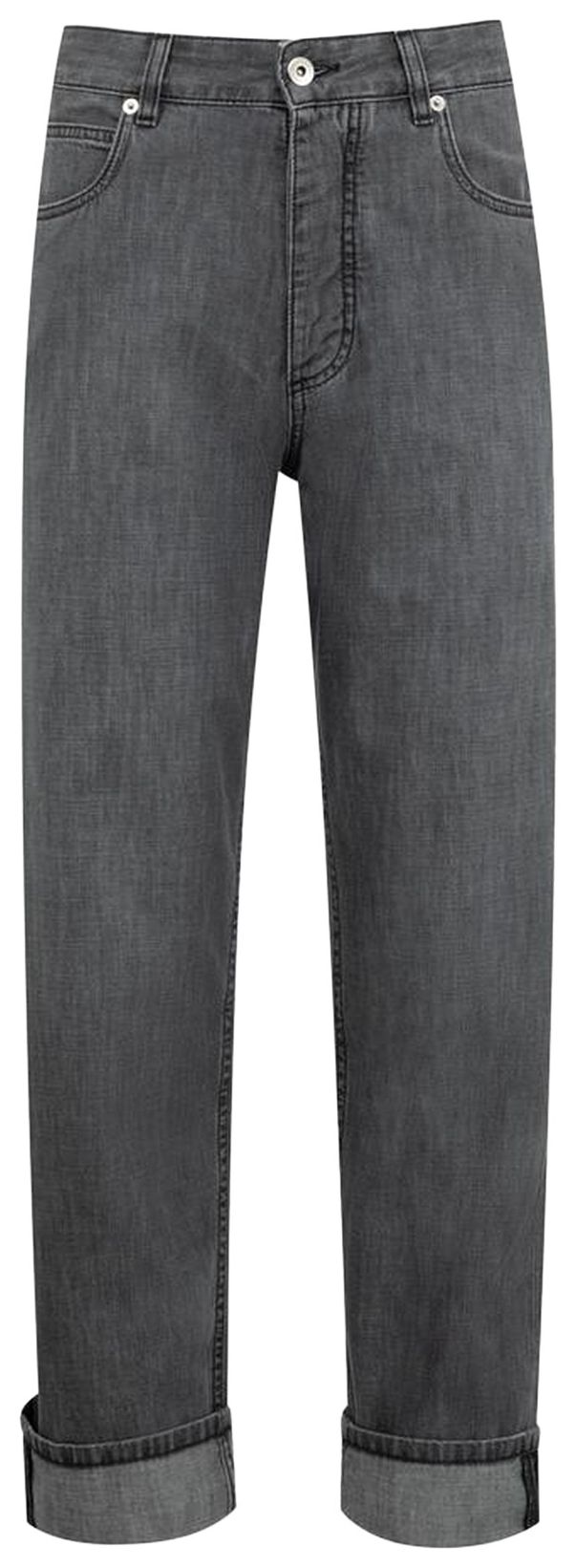 Bottega Veneta Washed Turned Up Denim Pants Washed Black