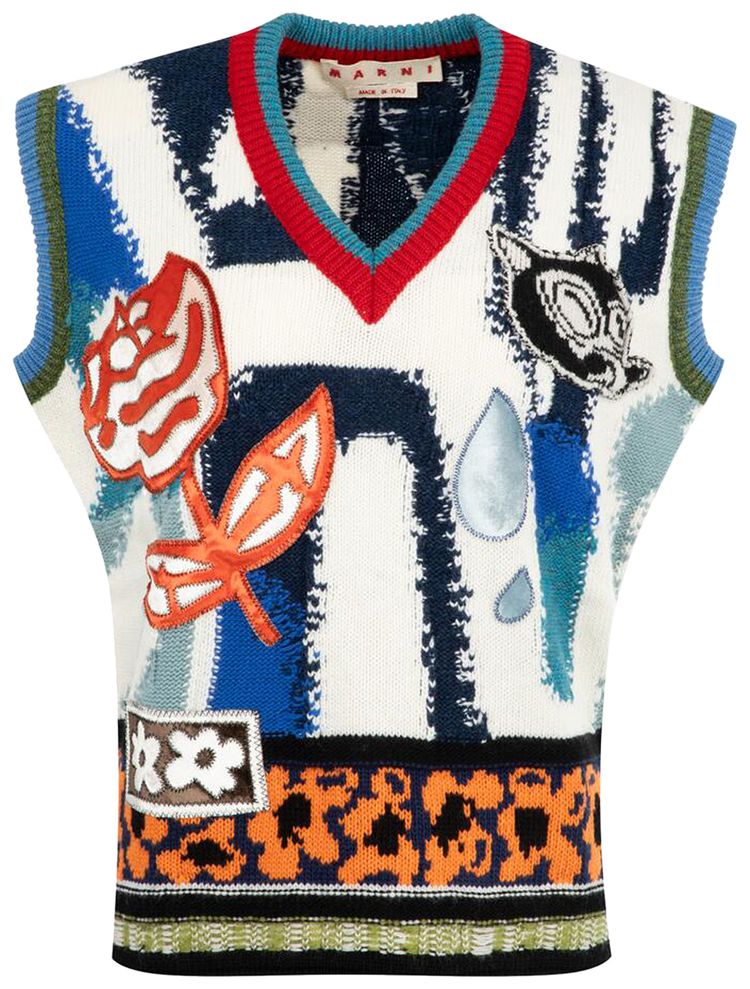 Marni V Neck Sweater Ocean