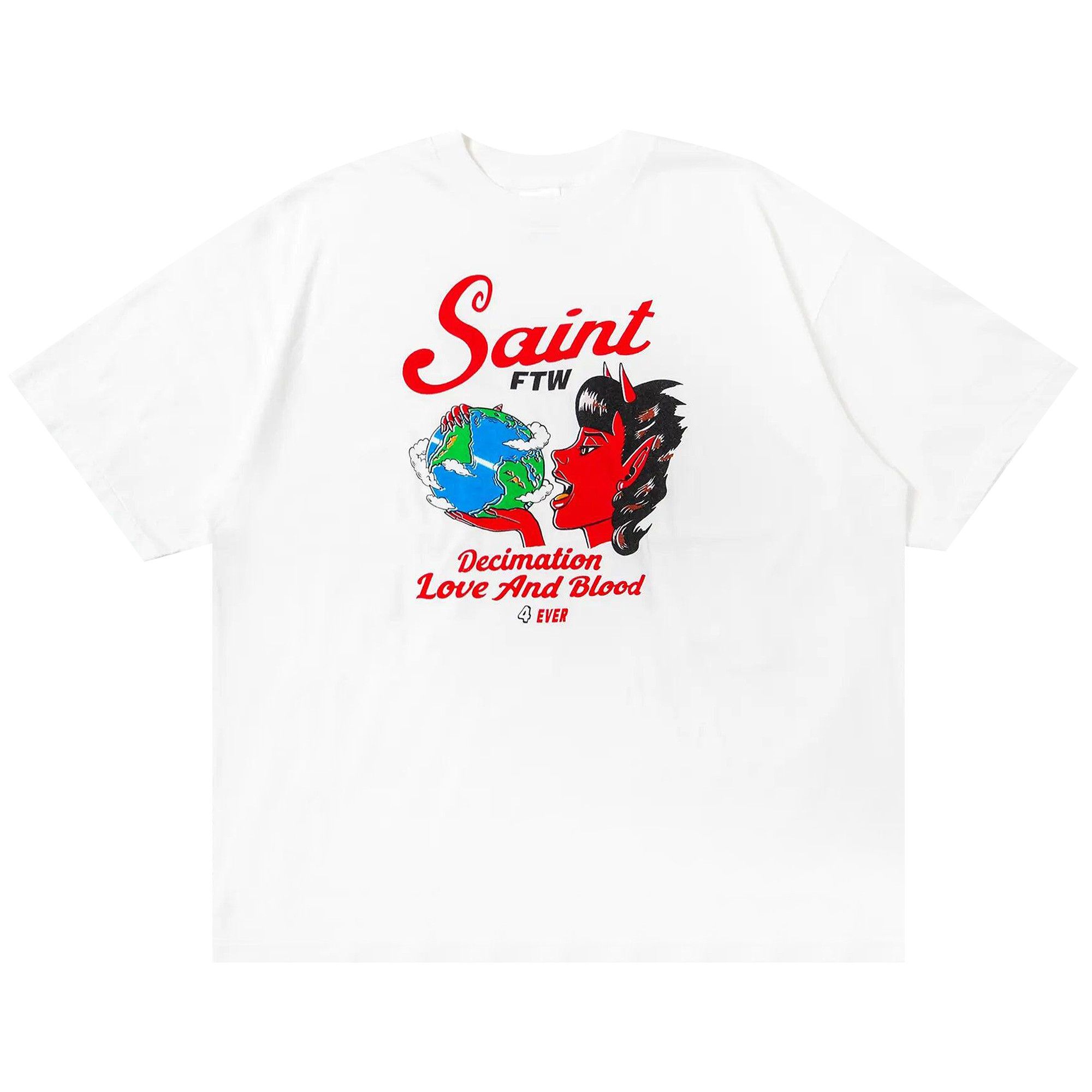 Buy SAINT Mxxxxxx Saint Devil Short-Sleeve Tee 'White' - SM HR1