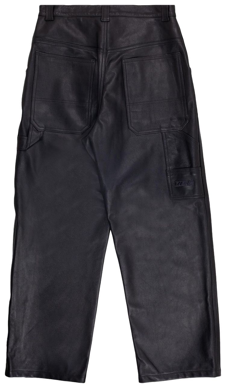 Vetements Leather Hip Hop Pants Black