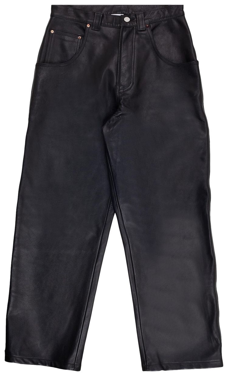Vetements Leather Hip Hop Pants Black