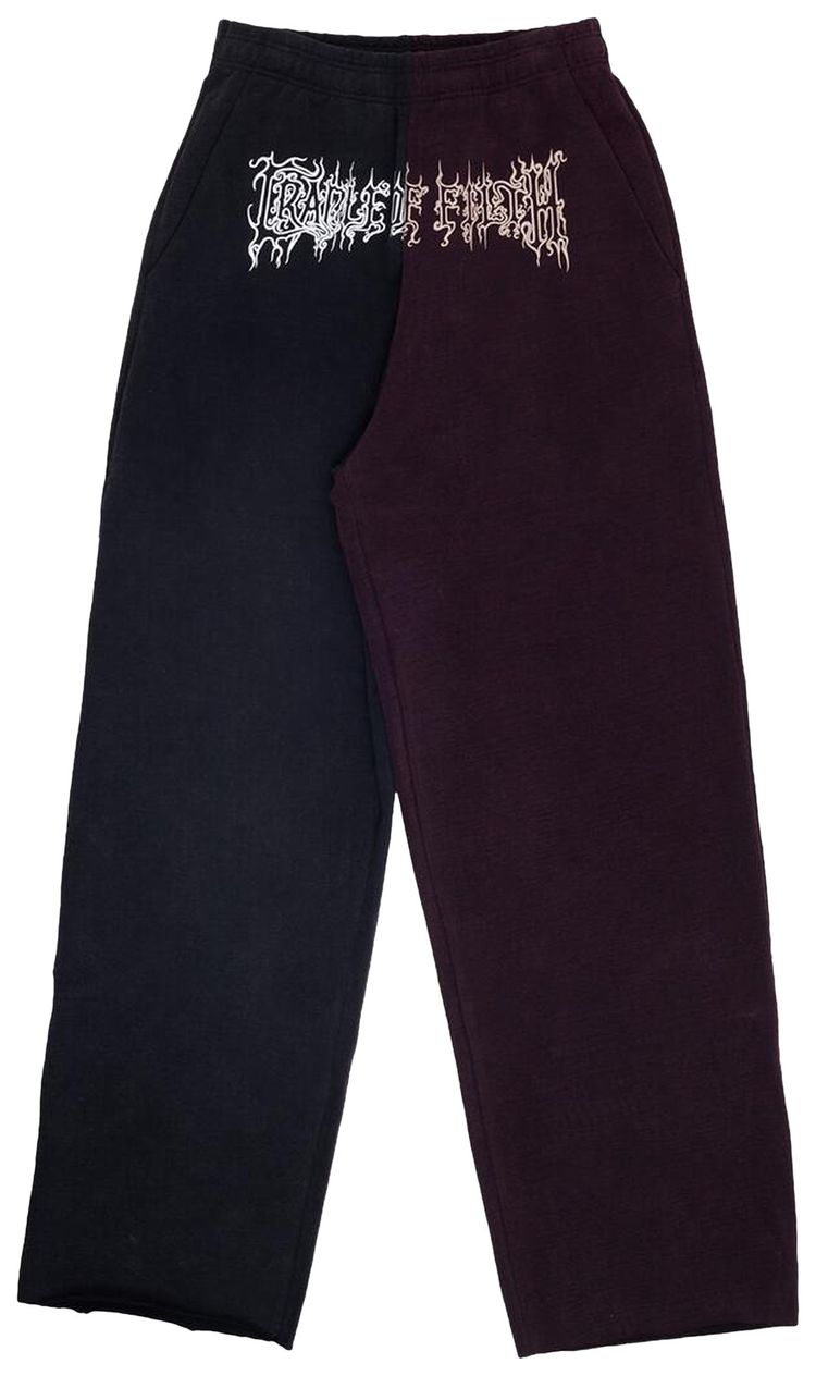 Vetements Cradle Of Filth Cut Up Sweatpants BlackRed