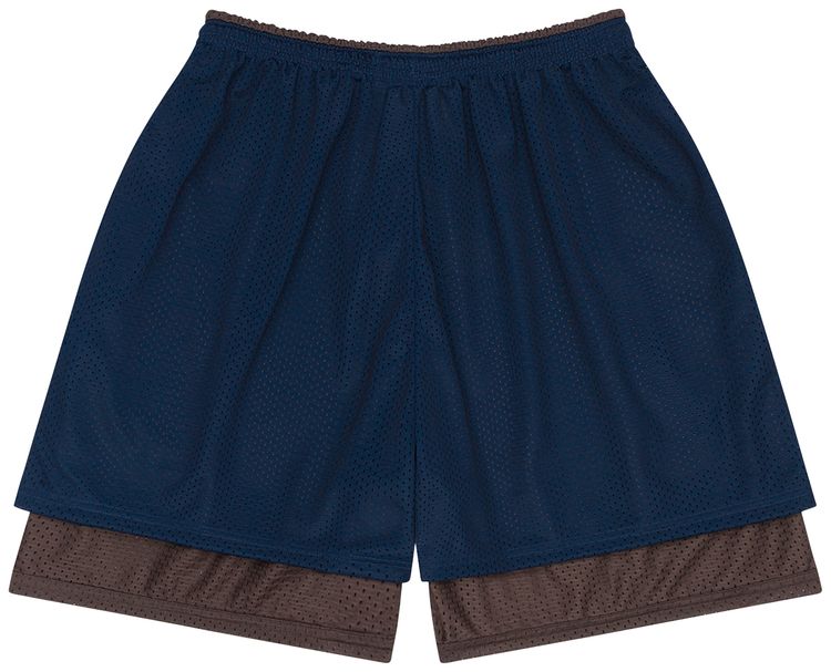 Denim Tears ADG Double Layer Mesh Shorts NavyBrown