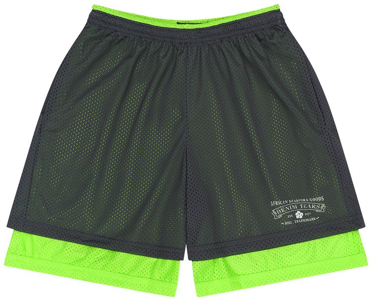 Denim Tears ADG Double Layer Mesh Shorts GreyLime