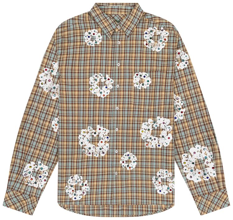 Denim Tears Cotton Wreath Western Button Up Tan
