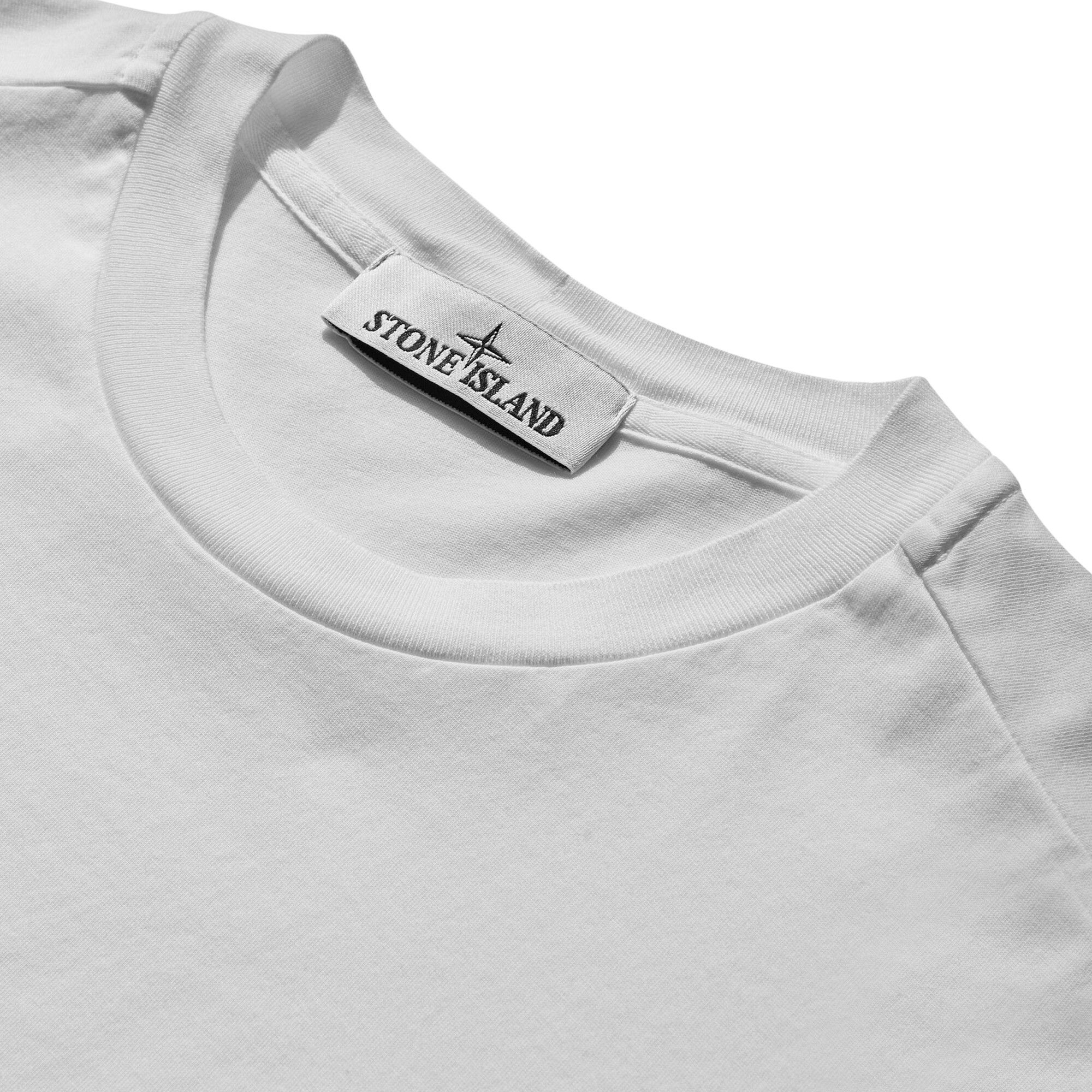 Buy Stone Island Garment Dyed Logo T-Shirt 'White' - 2100027 S0013