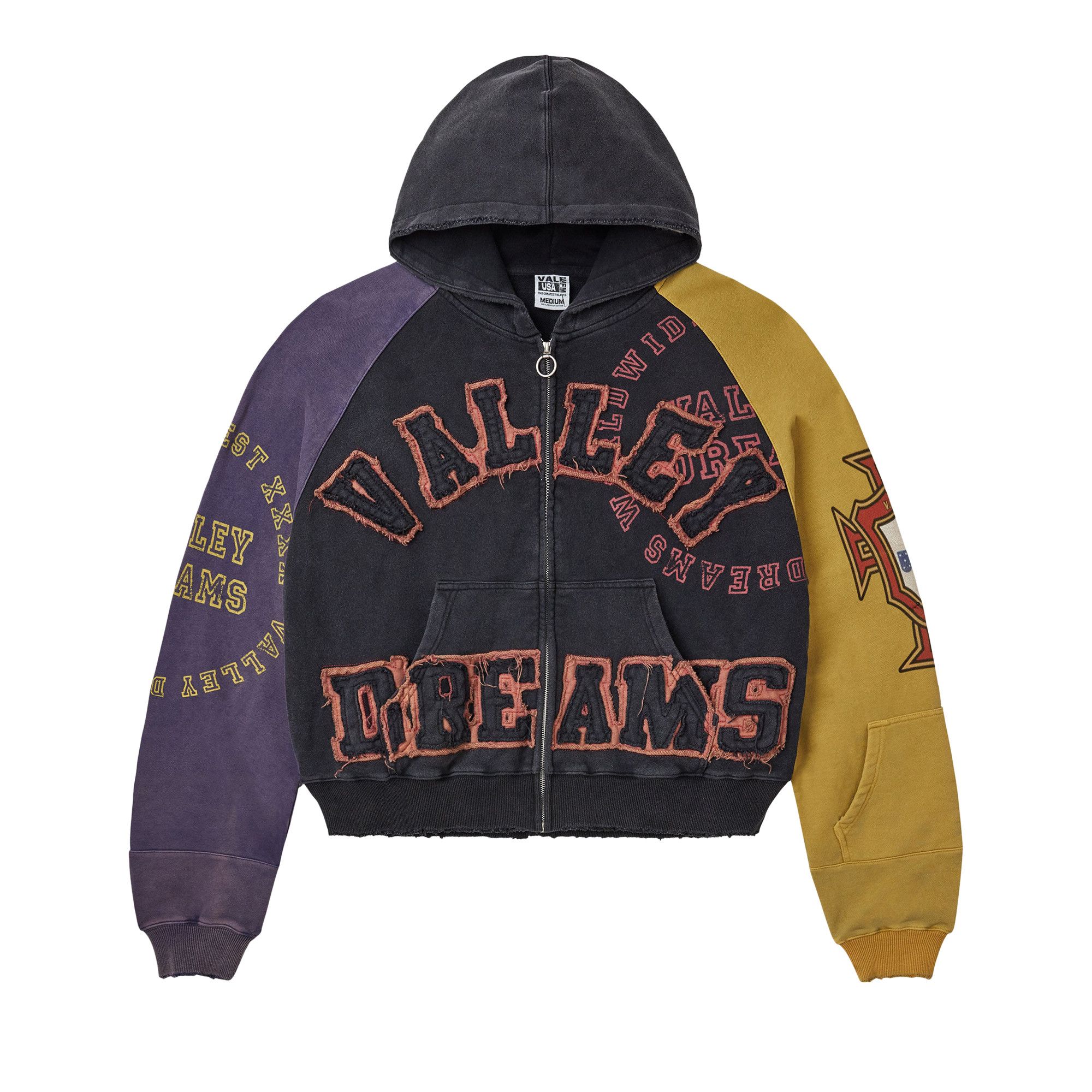VALE FOREVER パーカー Buy Vale Forever Crest Zip Up 'Purple/Black/Yellow' - VALE 08 007