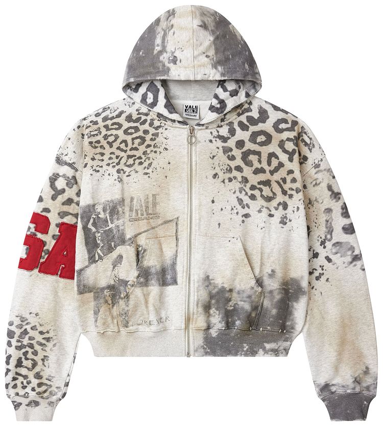 Vale Forever Cheetah Zip Up Grey